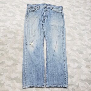Levi's 501 Jeans Mens 36x29 Blue Pockets Straight Leg Button Fly Denim